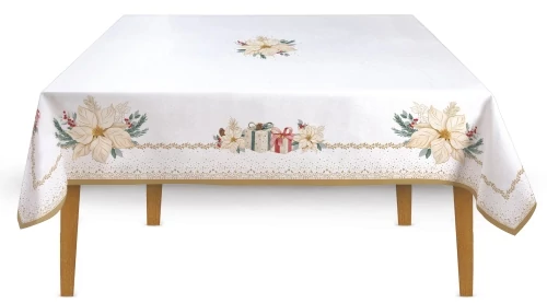 Asztalterítő 145x180cm, 100% pamut, White Elegance, R2S.2632WHEL