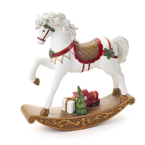 Hintaló vonattal, 39x7x30cm, műanyag dekorfigura, N.S.CY251619