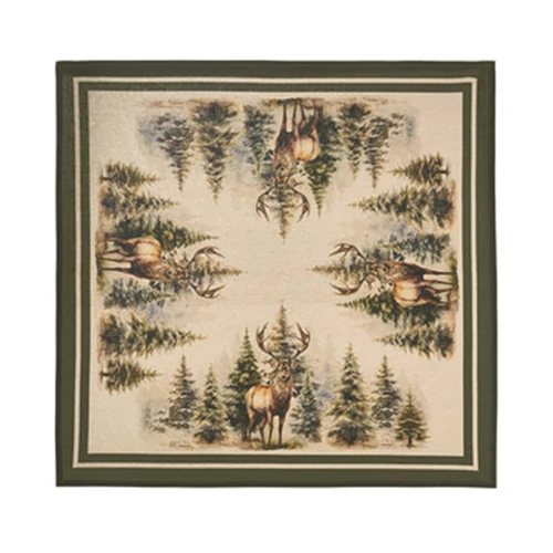 Asztalterítő 90x90cm, pamut, Bosco incantato, szarvas, N.S.HTH252001