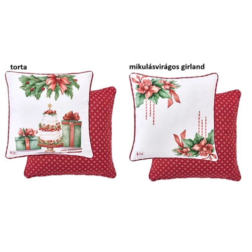 Párna töltelékkel 40x40cm, pamut, Storia di Natale torta, N.S.LEG251811B