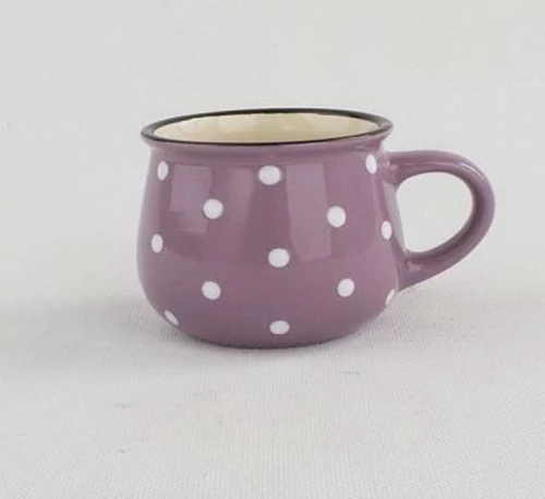 Kerámiabögre pöttyös, 230ml, lila, DAK.KK121