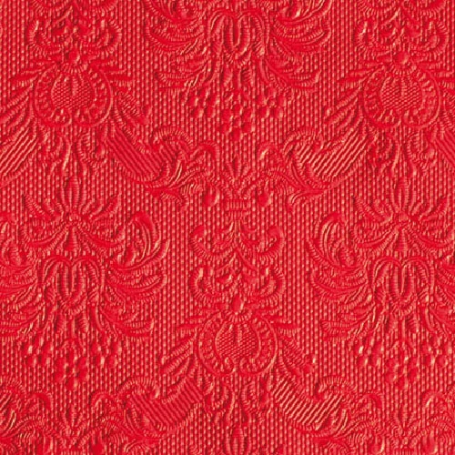 Elegance red dombornyomott papírszalvéta 25x25cm,15db-os, AMB.12505515