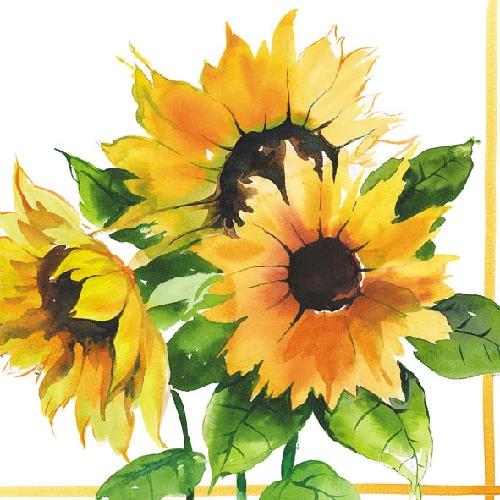Girasoli papírszalvéta 33x33cm,20db-os, AMB.13306555