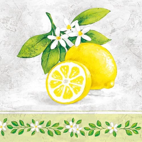 Citrom mintás papírszalvéta 33x33cm,20db-os, Lemon Branch AMB.13309695