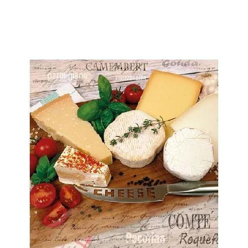 Palette Of Cheeses papírszalvéta 25x25cm, 20db-os, AMB.12512935