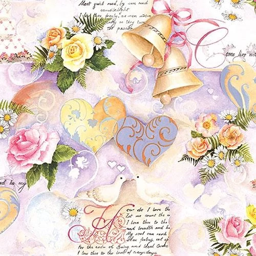 Wedding Bells Rose papírszalvéta 33x33cm,20db-os, AMB.13314110