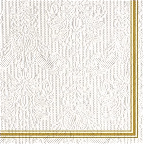 Elegance Lea White/Gold dombornyomott papírszalvéta 33x33cm, 15db-os, AMB.13314840