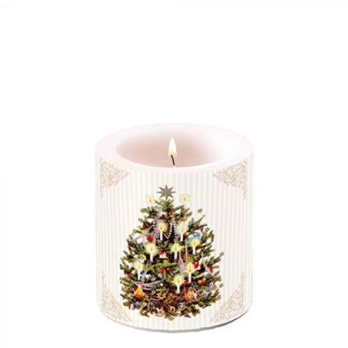 X-mas Tree Cream átvilágítós gyertya 8x7,5cm, AMB.39215345