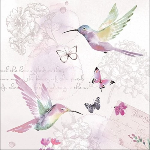 Pale Hummingbirds papírszalvéta 33x33cm,20db-os, AMB.13315895