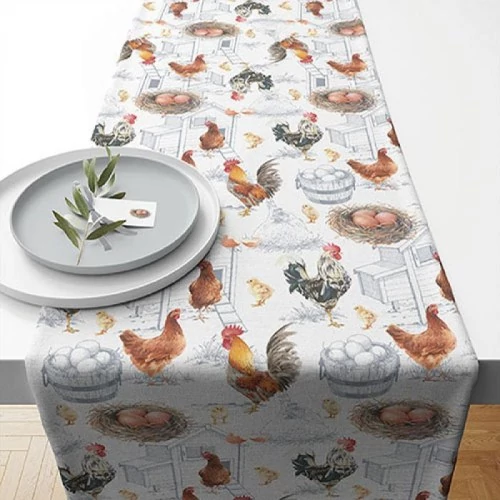 Chicken Farm asztali futó 40x150cm,100% pamut, AMB.16615875