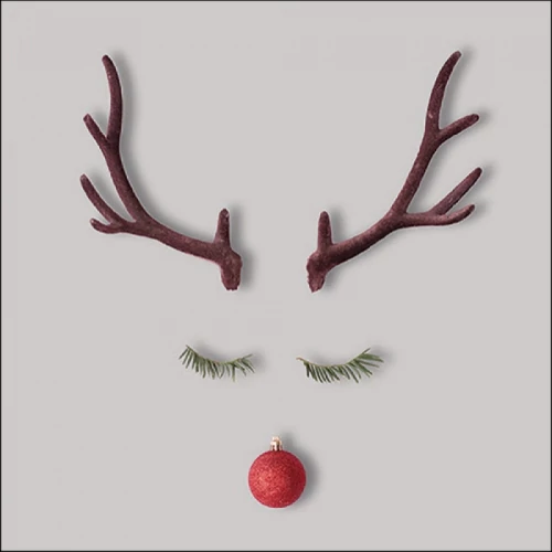 Christmas Reindeer Grey papírszalvéta 33x33cm, 20db-os, AMB.33316755