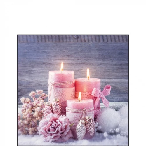 Romantic Candles papírszalvéta 25x25cm, 20db-os, AMB.32516670
