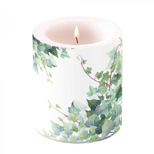 Hedera White átvilágítós gyertya 10x10cm, AMB.19317025