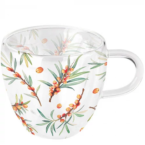 Sea Buckthorn duplafalú borosilicate üvegcsésze 0,25L, AMB.14417385