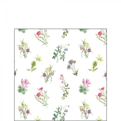 Mixed Flowers White papírszalvéta 25x25cm,20db-os, AMB.12517465