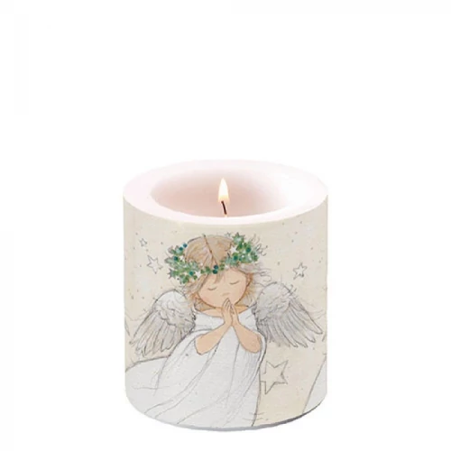 Praying angel átvilágítós gyertya 8x7,5cm, AMB.39217905