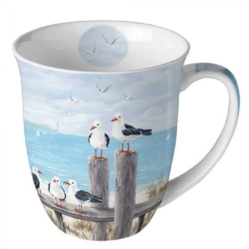 Seagulls on the dock porcelánbögre 0,4l, AMB.18418170