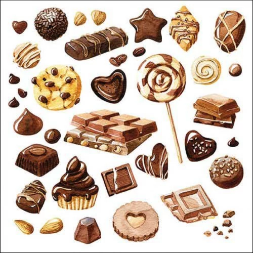 Sweet chocolates papírszalvéta 33x33cm, 20db-os, AMB.13318555