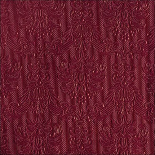 Elegance ruby red dombornyomott papírszalvéta 33x33cm, 15db-os, AMB.13317576