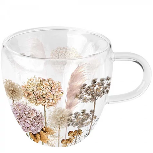 Dried flowers duplafalú borosilicate üvegcsésze 0,25l, AMB.14418690