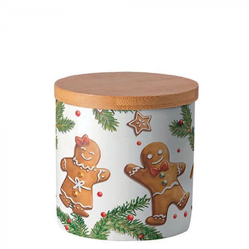Gingerbread cookies porcelán konyhai tároló 10x10cm, AMB.37418880
