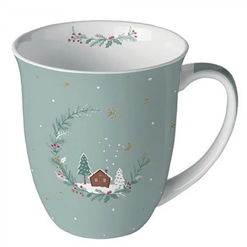 Little wood cabin sage porcelánbögre 0,4l, AMB.38419010