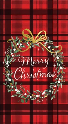 Christmas plaid red papírszalvéta 33x40cm, 15db-os, AMB.31115565