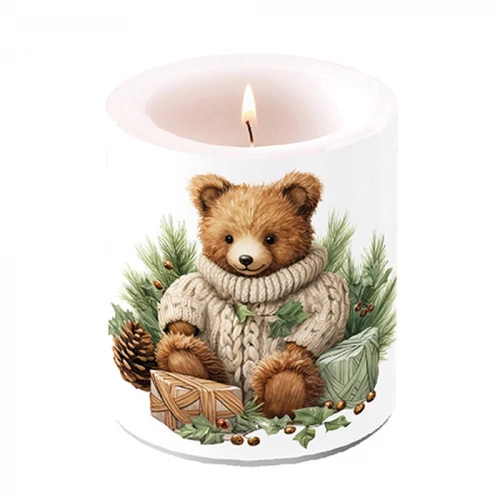 Cuddle bear átvilágítós gyertya 10x10xcm, AMB.39320110