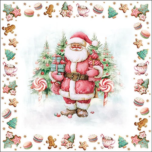 Santa sweets papírszalvéta 33x33cm, 20db-os, AMB.33319970