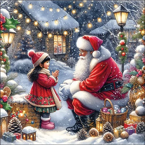 Talking to Santa papírszalvéta 33x33cm, 20db-os, AMB.33320055