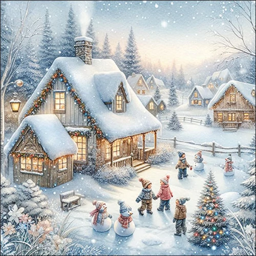 Winter in backyard papírszalvéta 33x33cm, 20db-os, AMB.33320150