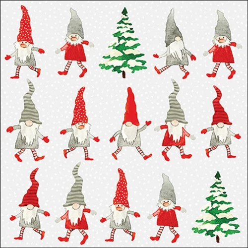 Dancing gnomes papírszalvéta 33x33cm, 20db-os, AMB.33320180