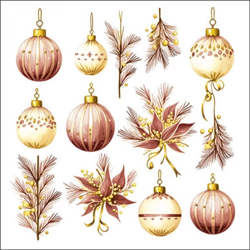 Hanging decorations bordeaux papírszalvéta 33x33cm, 20db-os, AMB.33319986
