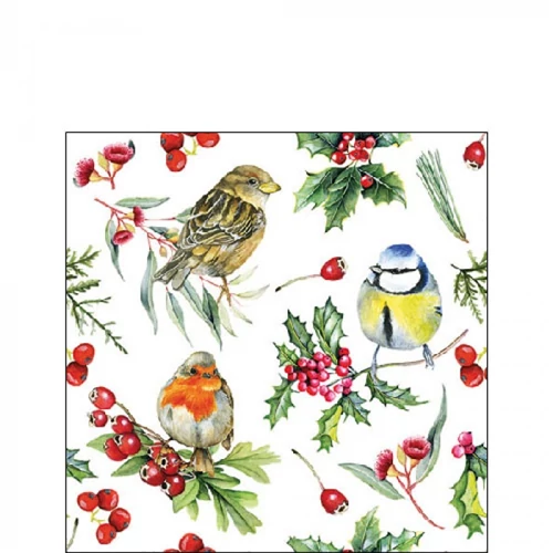 Birds in Winter papírszalvéta 25x25cm, 20db-os, AMB.32519955