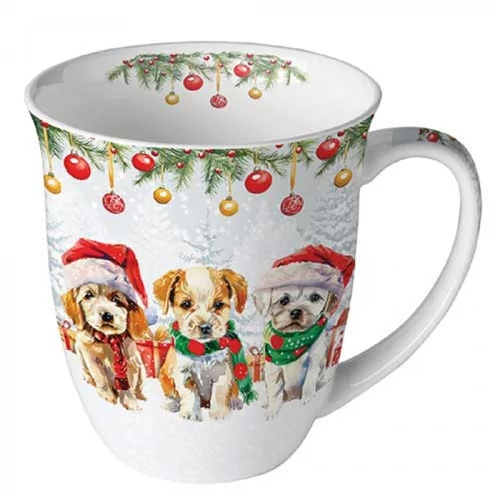 Funny cute puppies porcelánbögre 0,4l, AMB.38420090