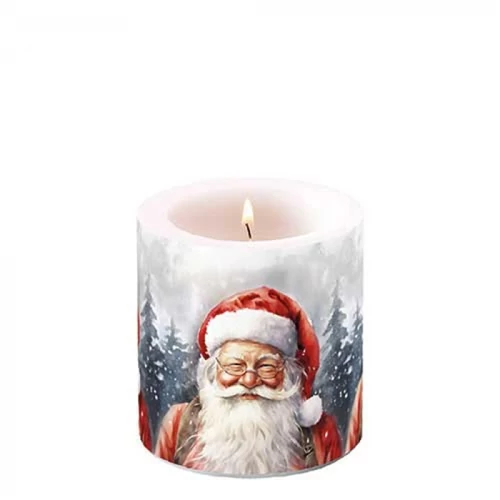 Happy Santa átvilágítós gyertya 8x7,5cm, AMB.39219075