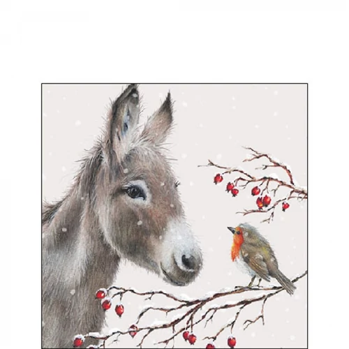 Donkey and robin papírszalvéta 25x25cm, 20db-os, AMB.32520100