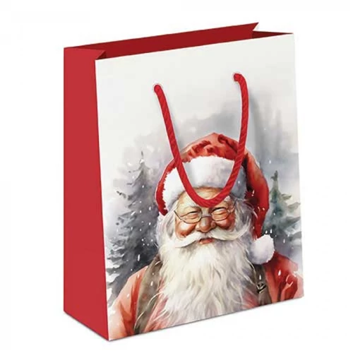 Happy Santa papír ajándéktáska 22x13x25cm, AMB.31219075