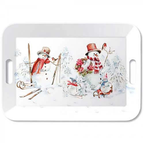 Sporty snowmen műanyag nagytálca 33x47cm, AMB.33920095