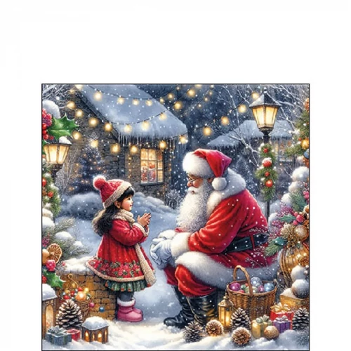 Talking to Santa papírszalvéta 25x25cm, 20db-os, AMB.32520055