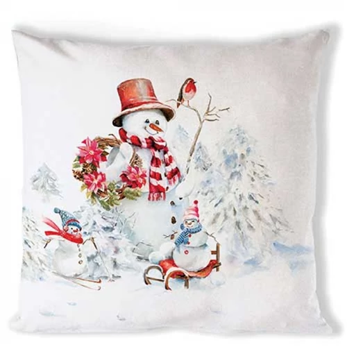 Sporty snowmen párnahuzat 40x40cm, 100% pamut, AMB.36220095