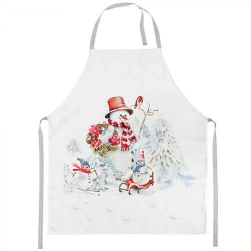 Sporty snowmen kötény 70x85cm, 100% pamut, AMB.36720095