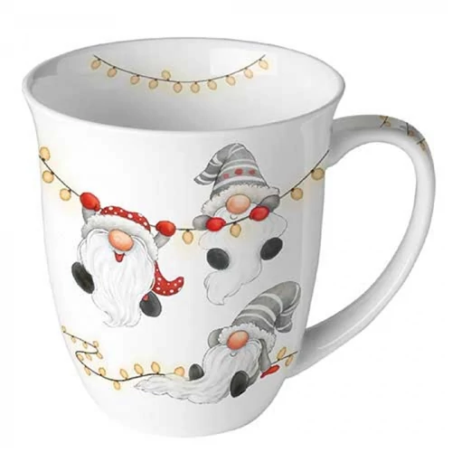 Gnomes on the light chain white porcelánbögre 0,4l, AMB.38420185