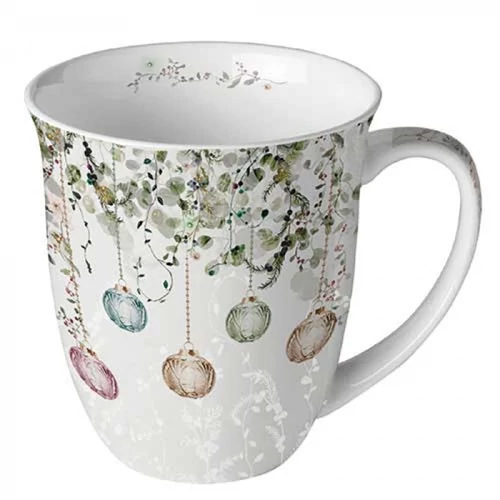 Floral Christmas grey porcelánbögre 0,4l, AMB.38419995