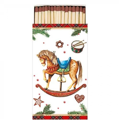 Classic rocking horse white gyufa 6,5x11cm, AMB.39520040