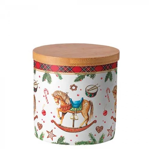 Classic rocking horse white porcelán konyhai tároló 10x10cm, AMB.37420040