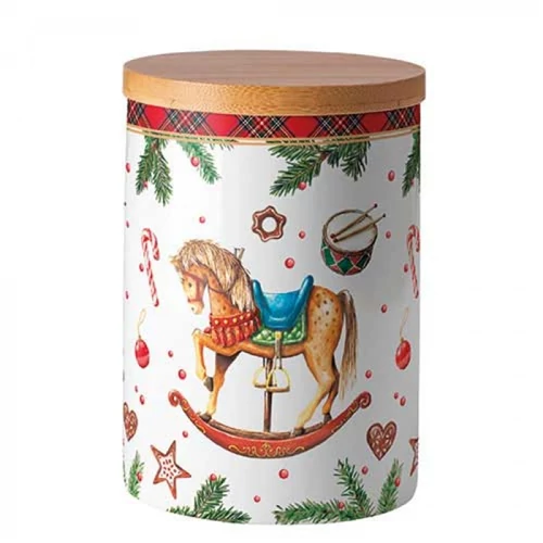 Classic rocking horse white porcelán konyhai tároló 13,5x10cm, AMB.37520040