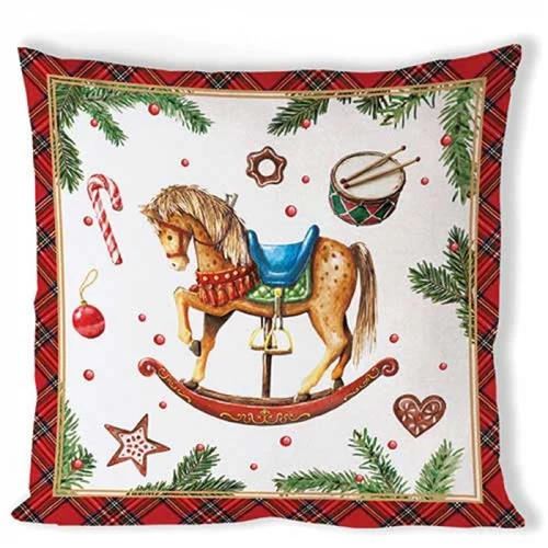 Classic rocking horse white párnahuzat 40x40cm, 100% pamut, AMB.36220040