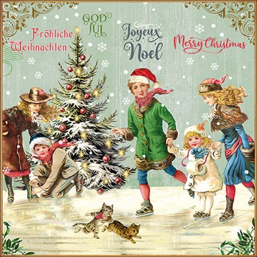 X-Mas on ice green papírszalvéta 33x33cm, 20db-os, AMB.33320121