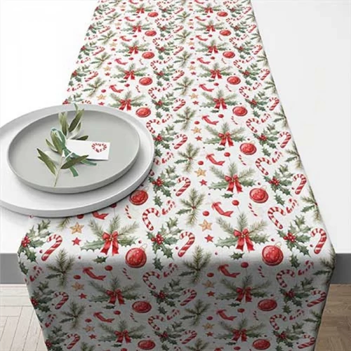 Christmas Elements asztali futó 40x150cm, 100% pamut, AMB.36620290
